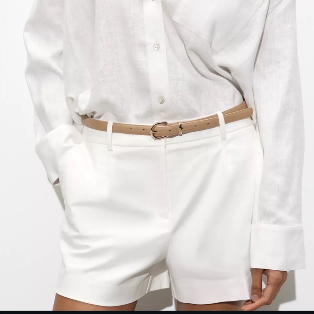 Zara white Bermuda shorts
